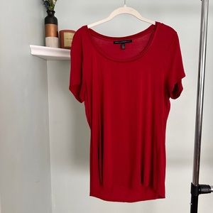 White House Black Market Women’s Scoop Neck Short Sleeve T-Shirt, Orange